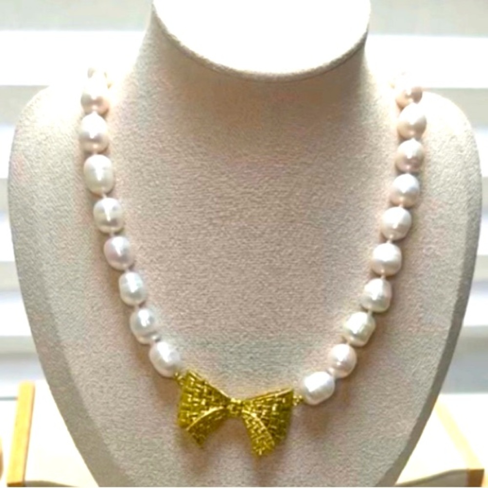 New Kate Spade Wrapped In A Bow Pearl Necklace MSRP $178